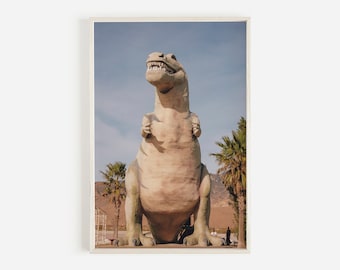 Dinossauros Cabazon, arte de parede de Palm Springs, paisagem do deserto, arte de parede da Califórnia, pôster de dinossauro, impressão do deserto Boho, arte para download