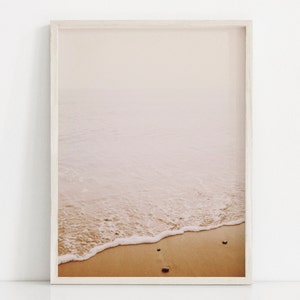 Grande Beach Wall Art stampa Boho Beach stampa Pastel Rosa Ocean Poster Moderno Coastal Decor Neutral Toni Neutri Silenziato Wall Art stampabile di grandi dimensioni