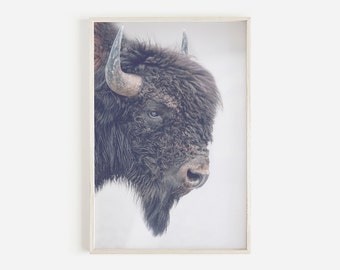 Buffalo Print, Bison Wall Art, Western Prints, Boho Bison Wall Art, American Bison Print, Modern Farmhouse Decor, Printable Buffalo DOWNLOAD