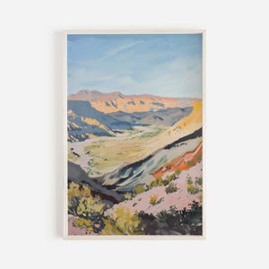 Big Bend National Park Print, Texas Landscape Poster, Vintage Oil Painting, Desert Canyon, Big Bend Scenery Print, South Texas Home Decor