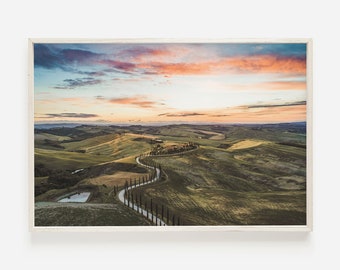 Rolling Hills in Tuscany, Tuscany Sunset Views, Italian Countryside, Wine Country Wall Art, Tuscany Landscape, Italian Country Scenery Photo