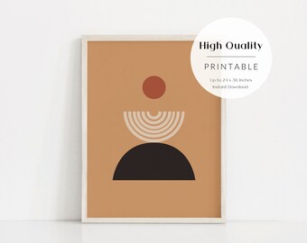 Geometric mid-century art, downloadable print, printable modern art, abstract painting, minimal scandinavian art