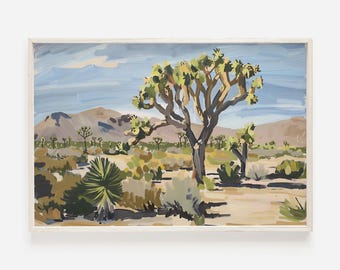 Joshua Tree National Park Print, California Home Decor, Desert Landscape, Southern California, Joshua Tree Desert Painting