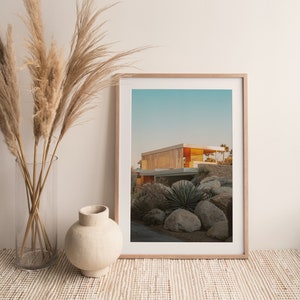 Mid Century Modern Architecture, Desert House Print, Palm Springs Wall Art, Mid Century House, Desert Landscape, Downloadable Print image 2