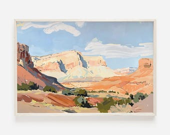 Capitol Reef National Park Print, Utah Desert Landscape, Southwest Scenery, Oil Painting, Utah Home Decor, Southwest Desert Art