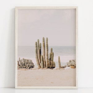 Cactus Print Boho Decor Desert Printable Digital Download Boho Wall Art Print Beach Wall Art Cactus On The Beach Print Cactus Printable