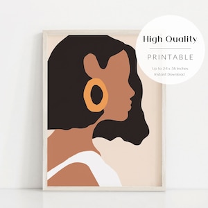 Abstract female face, Simple fashion, Female art, Minimal art, Beauty art, Woman portrait, Fashion print, Woman face, Minimal illustration