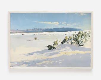 White Sands National Park Print, New Mexico Home Decor, Southwest Scenery, White Sands Poster, Southwest National Park, New Mexico Painting