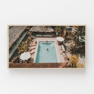 Samsung Frame TV Art, Poolside Photo, Tropical Vacation TV Art, Pool Art for Frame TV, Digital Pool Photo, Poolside Tv Decor, Tropical Tv