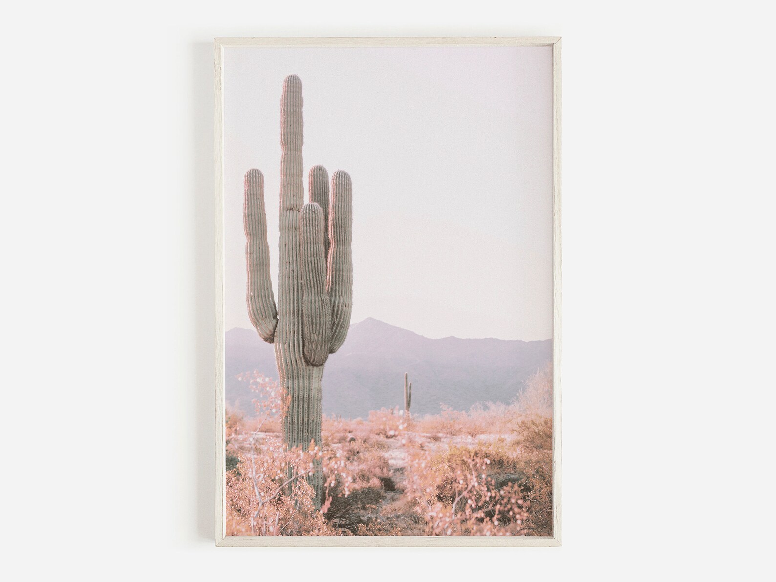 Saguaro Cactus Wall Art Blush Pink Cactus Art Desert Print Etsy