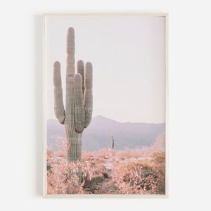 Saguaro Kaktus Wandkunst, erröten rosa Kaktus Kunst, Wüste Druck, Arizona Saguaro Druck, Wüste Kaktus Druck, Kakteen Poster, Kaktus druckbare