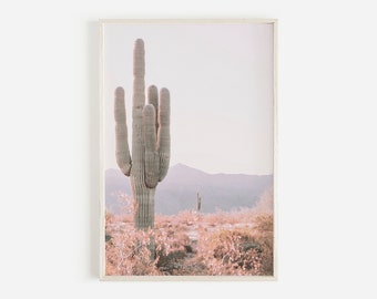 Saguaro Cactus Wall Art, Blush Pink Cactus Art, Desert Print, Arizona Saguaro Print, Desert Cactus Print, Cacti Poster, Cactus Printable