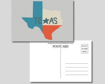 Cartolina con bandiera dello stato del Texas, cartolina del Texas, stile vintage, cartolina d'auguri, cartolina americana, stato di Lone Star