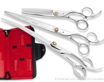 Kenchii Grooming - Lotus 8.0 Shear Set-Straight, Curved, Thinner, Case