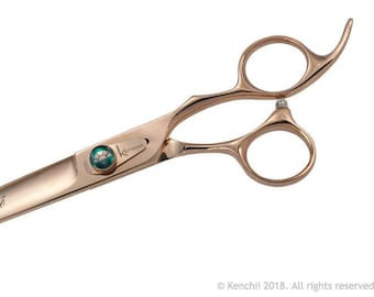 Kenchii Grooming Rose Gold Line of Deluxe Grooming Shears - Choose Straight or Cuved, Thinning Shear, or Texturizer