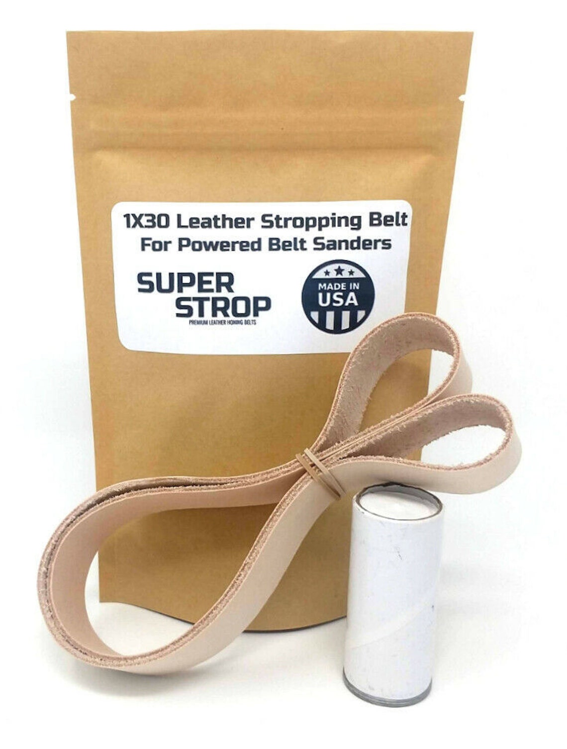 1x30 In. Leather Honing Belt SUPER STROP Fits 1x30 Belt Sanders Razor