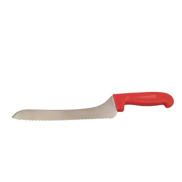 9” Offset Bread Knife Cozzini Cutlery Imports Red Handle Serrated - Sandwich