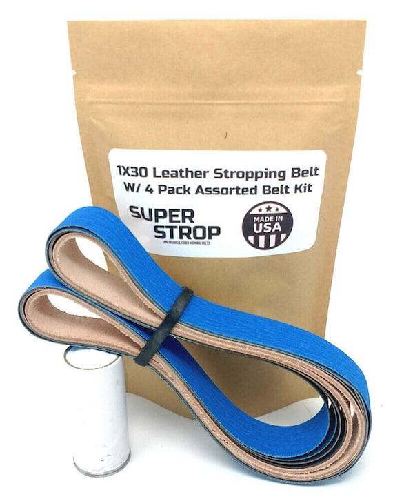 1X30 Assorted Belt Kit With Super Strop Leather Honing Belt