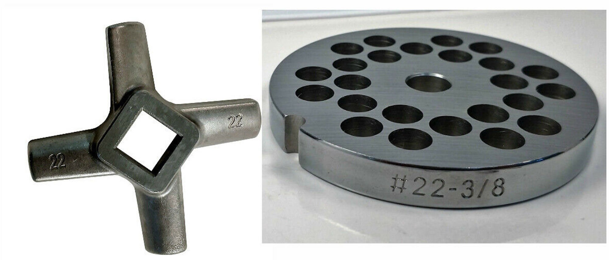 No. 22 Reversible Meat Grinder Plates and Knife Combo Etsy