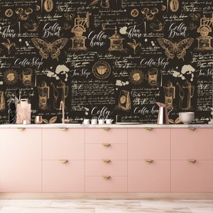 Peel-and-Stick-behang caféthema: keukendecor