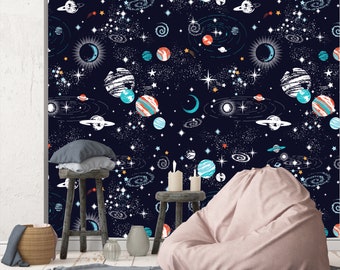 Galaxy Space Constellation  wall paper, Removable Wallpaper Constellation , Nursery wall Decor , Peel and Stick space Galaxy