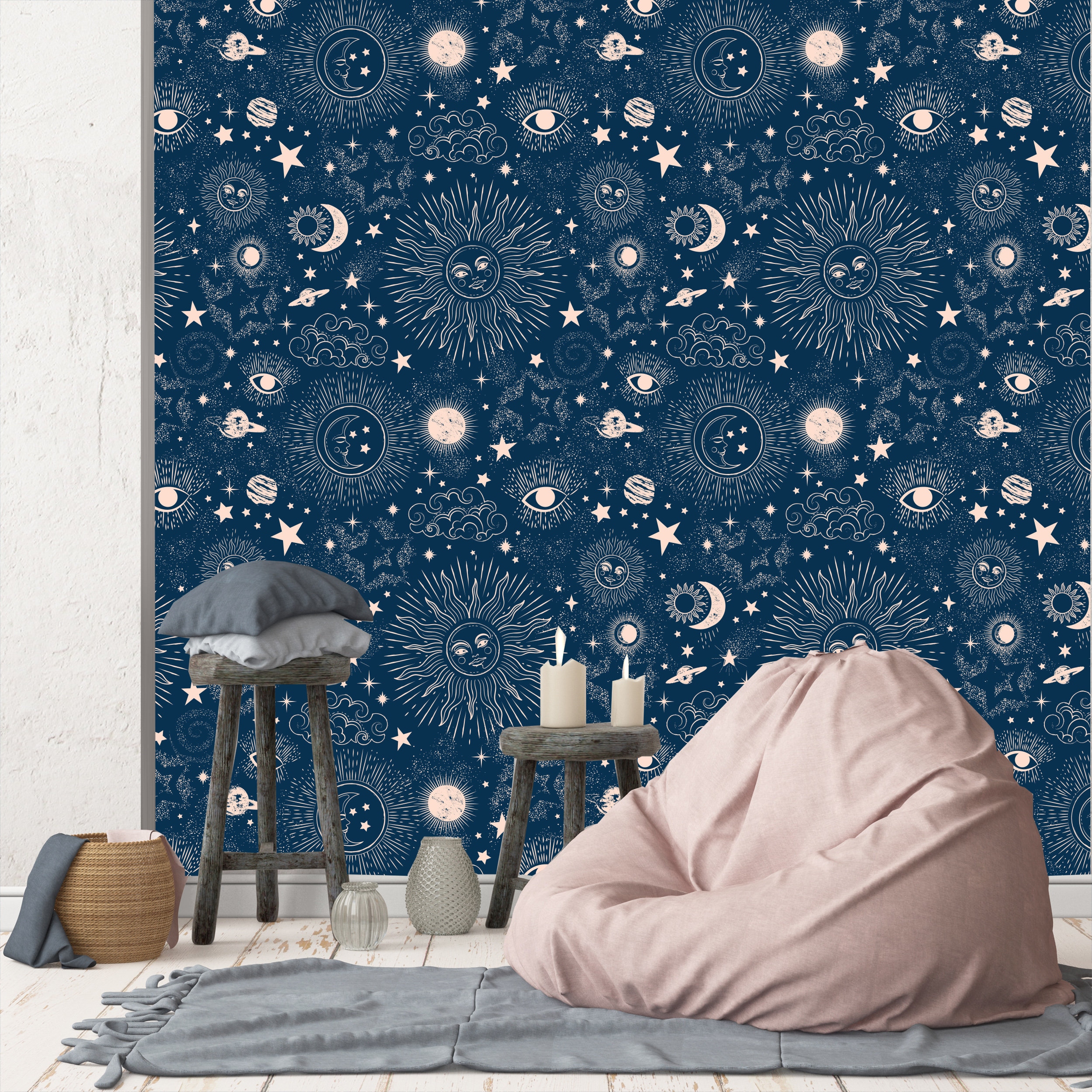 Magical Galaxy Space Nursery Decor Wall Paper Removable - Etsy