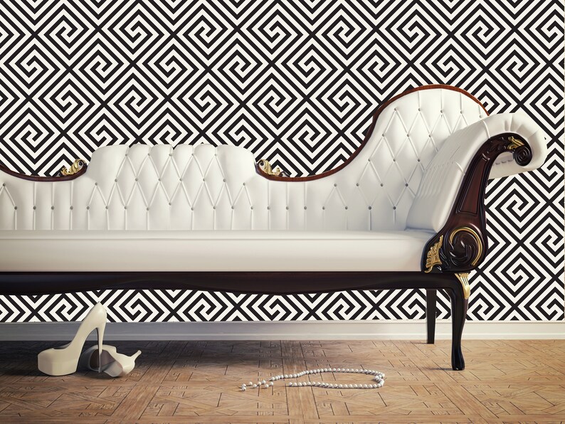 Black Max 88% OFF and Charlotte Mall White Modern Geometrical Dec Wallpaper Home Removable