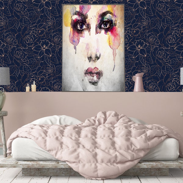 Gold Peony Wallpaper Etsy