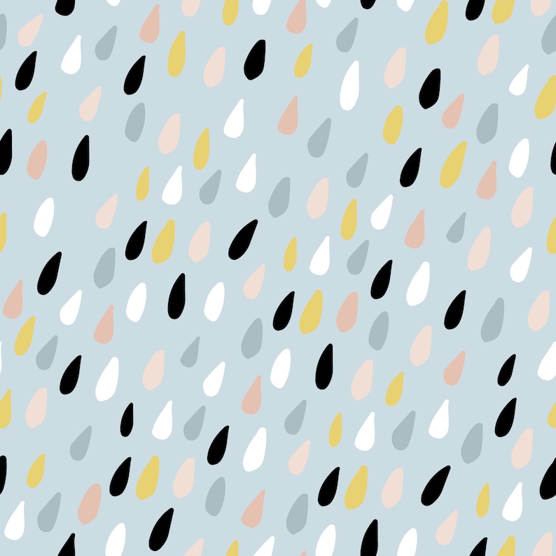 Removable Wallpaper Peel and Stick Wall paper. Rain Pattern Nursery Decor