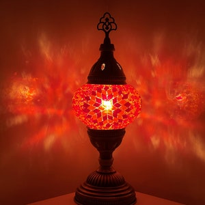 KOSTENLOSE Lieferung und LED-Birne in Orange Farbe Türkisch Tischlampe, Türkisch Marokkanische Mosaik Tischlampe Licht Tischlampe UK Zertifiziert