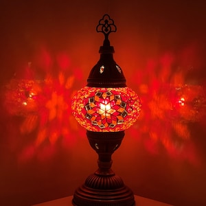KOSTENLOSE Lieferung und LED-Birne in Orange Farbe Türkisch Tischlampe, Türkisch Marokkanische Mosaik Tischlampe Licht Tischlampe UK Zertifiziert