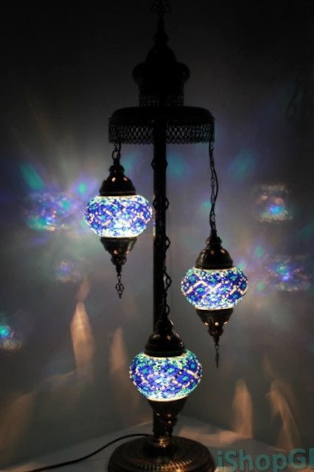 Ampoules LED GRATUITES et Livraison Rapide 3 Globes Bleu Etsy France