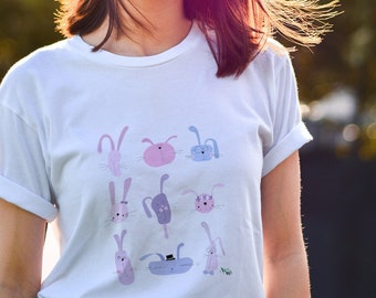 Personalisierte Osterhasen Fun T-Shirt | Süßes Kaninchen T-Shirt für Frauen | Frühling Frauen T-Shirt | Kaninchen Mädchen Shirt| Kaninchen Liebhaber Geschenk Kostenloser Versand