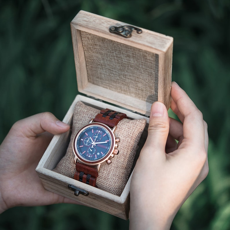 Engraved Wooden & Metal Men's Watch Anniversary Gift for Etsy