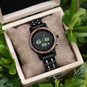 Minimalist Women's Watches Personalized Wooden Watch for women Engraving Unique Watch Anniversary Gift for her image 4