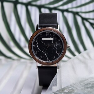 Engraved Wooden Watch for women with leather strap| Classic & Chic Women Wood Quartz Wristwatch| watch bracelet Perfect Anniversary Gift