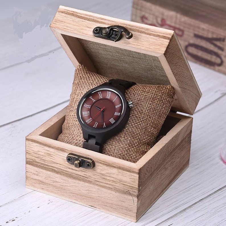 Engraved Wooden Watch Mother's Day Gift Classic & Chic Personalized Women Wood Quartz Wristwatch Perfect Gift for Her Mom Wife Anniversary image 1