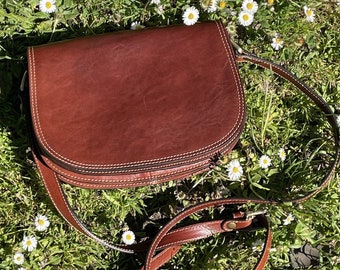 Borsa a tracolla in pelle / Regalo per la festa della mamma / Borsa da donna in pelle italiana morbida e chic fatta a mano / Spedizione veloce gratuita / Regalo perfetto per sua moglie