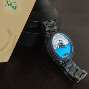 Gravierte Mechanische Holzuhr Gravur Herrenuhr Personalisierte Armbanduhr mit individuell eingravierter Handschrift Bild 6