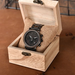 Men's Set of Engraved Wood Watch and Sunglasses in Present Box Gift| Matching Gift Set | Gifts for Him Boyfriend Husband| Personalized Gift