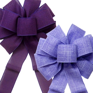 Wired Linen Wreath Bows - Linen Spring Bows for Wreaths, Lanterns, Signs, Baskets - Wire Edged Linen Easter Bows for Decorating the Season