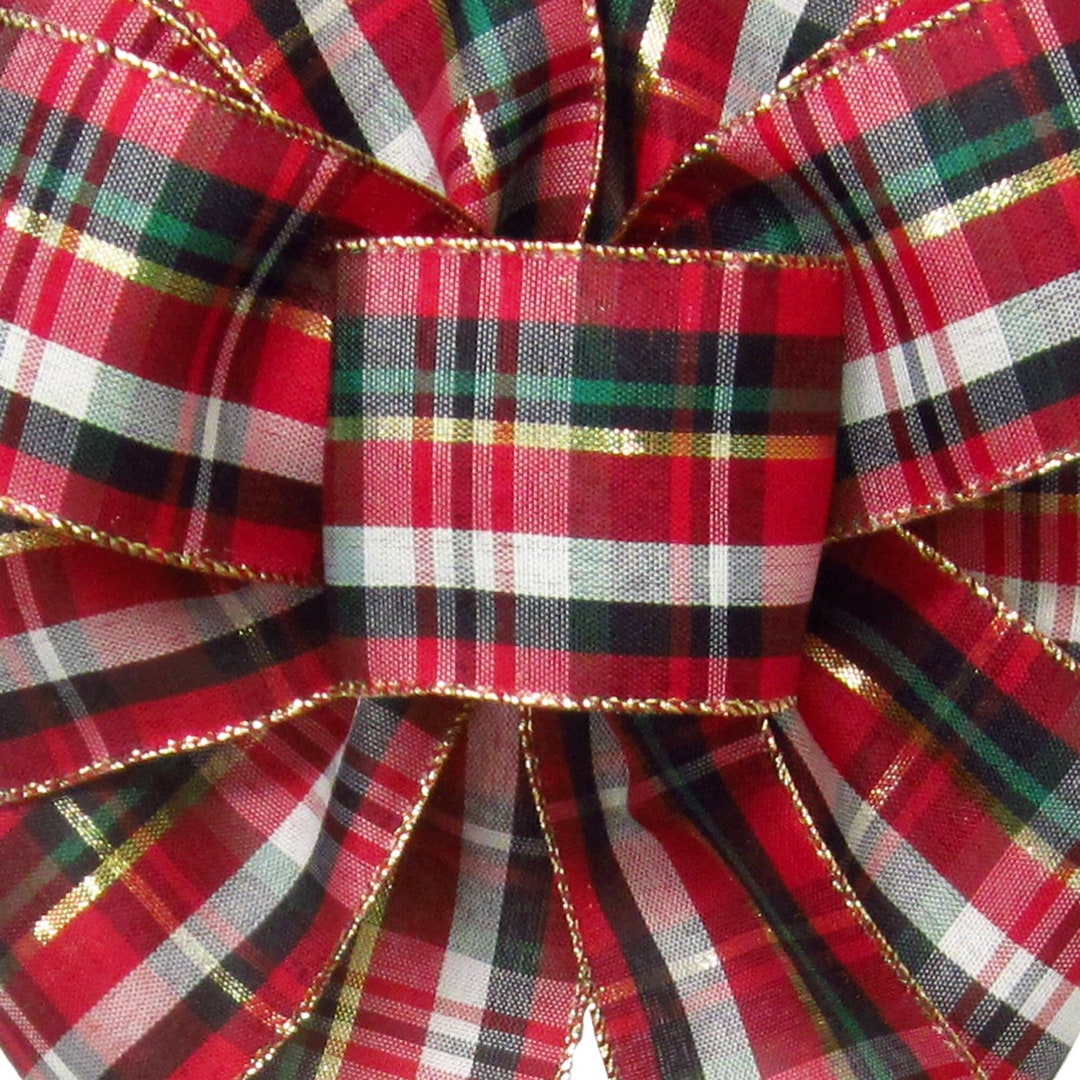 10 Yds Cranberry Plaid Christmas Ribbon 2.5 Wired - Etsy