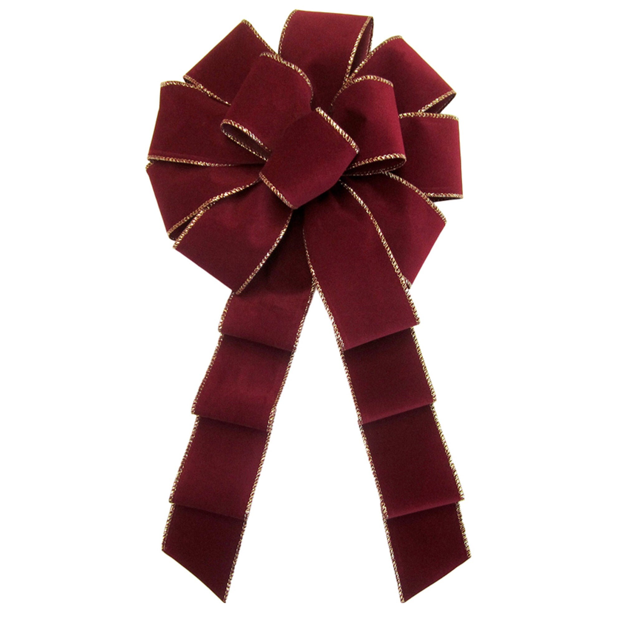 Wired Indoor Outdoor Burgundy Velvet Christmas Wreath Bow | Etsy