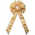 Dotted Pumpkins on Ivory Fall Wreath Bows - Pumpkin Fall Bows & Ribbon for Wreaths, Lanterns, Signs - Wired Thanksgiving Wreath Bow for Fall