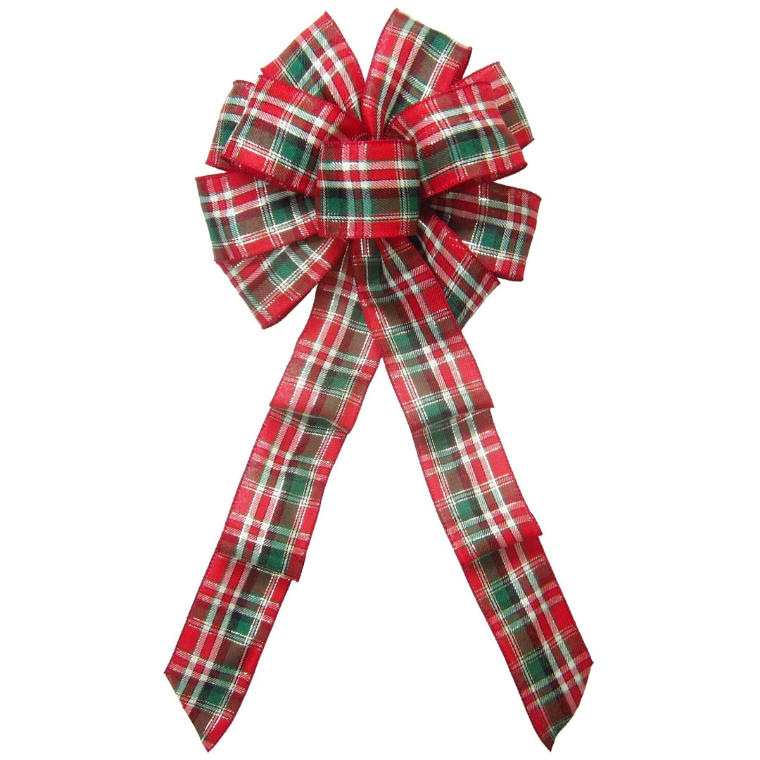 Cozy Christmas Plaid Holiday Wreath Bow Christmas Bow for Wreaths