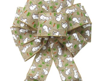 Bunch of Bunnies Easter Bows - Wired Spring Ribbons - Wreaths, Lanterns, Baskets, Signs, Crafts, Decorations