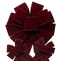 Burgundy Outdoor Velvet Bows - Wired Christmas Ribbons - Wreaths, Lanterns, Signs, Garland, Crafts, Holiday Decorations