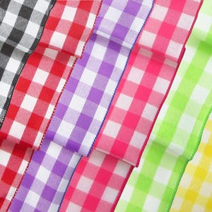 10Yds Buffalo Plaid Ribbon - 2.5&quot; Wired Check Ribbon - Wreaths, Bows, Lanterns, Signs, Country Crafts