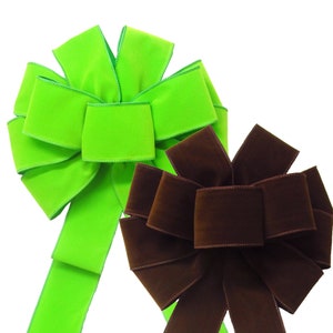 Lazos de terciopelo para coronas de interior y exterior: lazos de terciopelo con alambre para coronas, linternas, carteles, cestas de primavera, manualidades y decoraciones de otoño