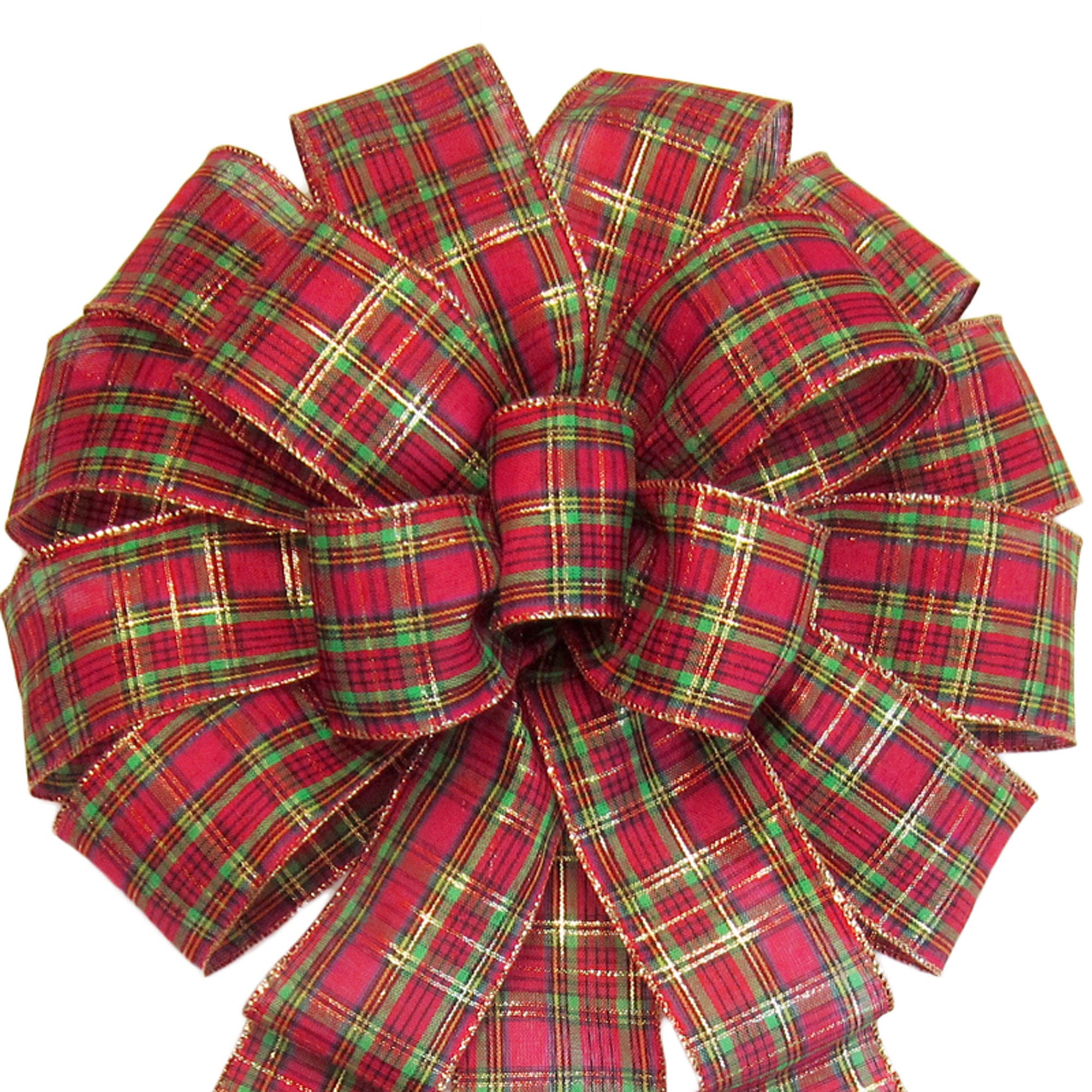 Traditional Plaid Christmas Wreath Bows Plaid Christmas Bows Etsy